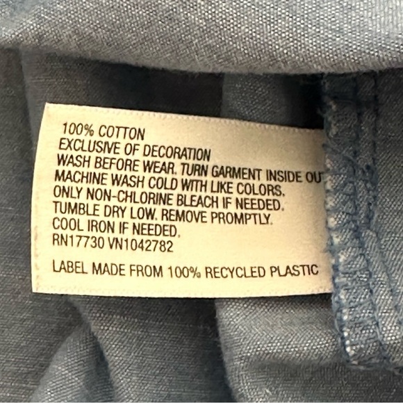 Cherokee Chambray Size 3T Sleeveless Dress Pink Bow Embroidery Ruffle Hem - Picture 8 of 8